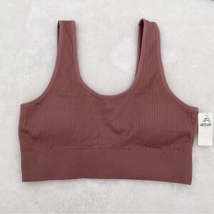 Aerie Pink Ribbed Sports Bra